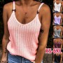 Summer Women'S Fashion Casual Sleeveless Backless Top Solid Color Sling Ladies Off Shoulder Shirt Loose Cammy Tank Top