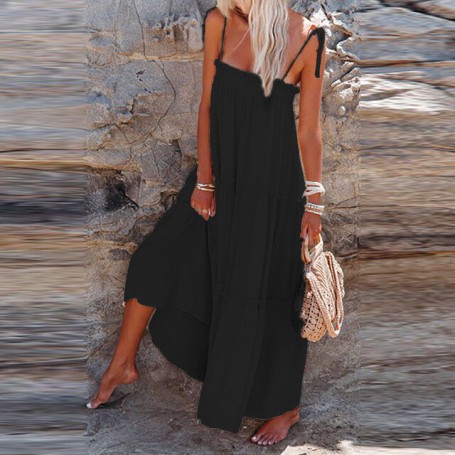 Maxi Pleated Dress Women Spaghetti Strap Backless Dress Ladies Elegant Long Party Dress For Women