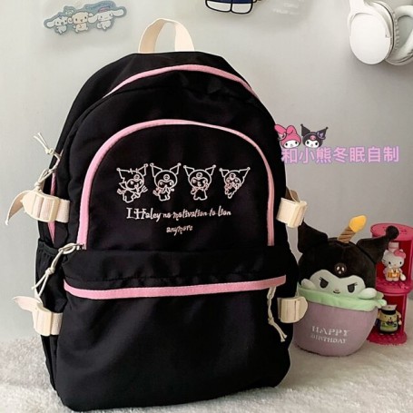 Sanrio Hello Kitty Bags Cartoon Kuromi Black Backpacks Women Shoulder Bag Y2k Student Schoolbag Japan Korean Style Tote Backpack