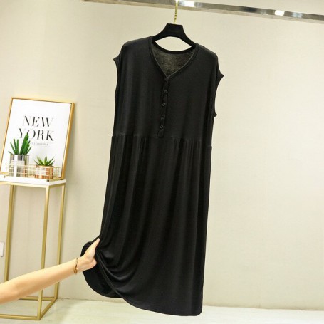 Summer dress women Sleeveless Loose V-neck Vest Sleep Dress Ladies plus Size Dresses Ropa Mujer Verano 2021 Korean kleider damen