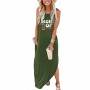 Long Sleeveless Summer Maxi Dress Printed Women