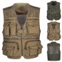 Men Vest Tactical Webbed Gear Coat Summer Photographer Waistcoat Unloading Tool Many Pocket Mesh Work Sleeveless Jacket Male