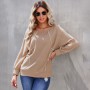 Round Neck Stitching T-shirt Top Loose Long-sleeve Pullover Bottoming Shirt Hoodie
