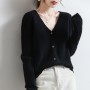 Cashmere cardigan women's knitted