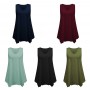 Solid Color V-neck Large Women's Casual Loose Irregular Hem Sleeveless Top Summer Comfortable Vest T Shirt Women
