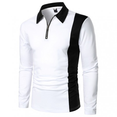 Autumn Men Long Sleeve T-shirt Three Colors Stitching Tops matching street casual fashion T-shirt
