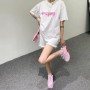 Spring and Summer New Dissolving Letters Pure Cotton Loose Short Sleeve T-shirt for Men and Women