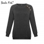 New Basic T Shirt St. Patrick's Day Winter Autumn Women T-Shirts O-Neck Top Casual Buttons Pocket Bottoming Tee Shirt GV579