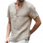 New T-shirty Men Short-Sleeved T-shirt Cotton and Linen Led Casual Men's T Shirts Shirt Male Breathable Lightweight Cool Tshirt