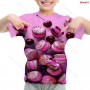 3D Print Food T Shirt Children Funny French Fries Pizza Popcorn Tshirt Boy Girl Nutella T-shirt Toddler Kids Tee Tops Streetwear