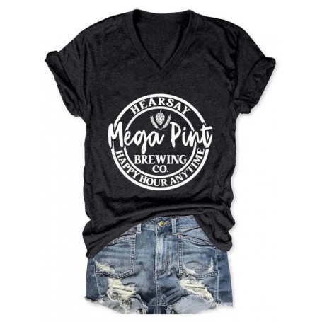Women's Mega Pint Brewing Is That Hearsay V-Neck T-Shirt