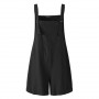 Women'S Summer Jumpsuits Linen Overalls Casual Suspender Rompers Female Solid Button Pants New