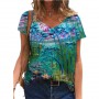 3XL Oversized Summer Tops New Women Short Sleeve 3D Flower Print T Shirt Streetwear Loose Casual Female Tee Tops Plus Size