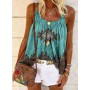 Summer Camisole Strap T Shirts Sleeveless Loose Striped Pleated Casual Sexy Boho Beach Print Tops Off Shoulder Women's Tank Top