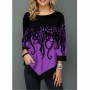 Summer 3/4 Sleeve Printed T-Shirts Fashion Casual Clothes for Women Oversize Irregular Pullovers Tops Elegantes Loose Tee Shirts