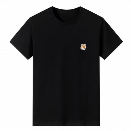 Trend Fashion Fox Embroidery T Shirts Men High Quality Cotton Street Fashion Loose Hip Hop Casual Man Short Sleeve Top