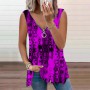 Women's Plus Size tank tops  New Love Printing vest Sexy V-neck Zipper sleeveless T-shirt Casual Loose Pullover Tops
