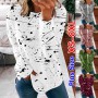 Autumn and Winter Tops Women's Fashion Casual Long Sleeved Shirts O-neck Sweatshirts Ladies Blouses Printed Loose T-shirts
