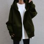 Plus Size Women Sweatshirt Hoodies Zipper Autumn New Fashion Casual Black Hooded Sweatshirt Long Sleeve Coat Baggy Casual Jacket