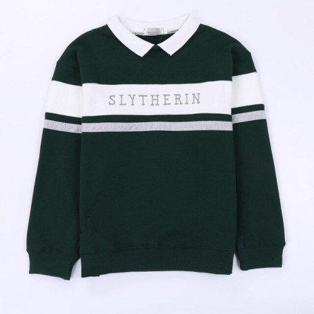 School Stripe Uniform Harris Embroidery Cartoon Men Female Slytherin Sweatshirt Hoodies Woman Tracksuit Velvet