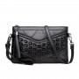 Women Black Shoulder Bags New Pu Leather Rivet Tassel Female Solid Colour Casual Handbags