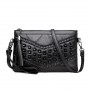 Women Black Shoulder Bags New Pu Leather Rivet Tassel Female Solid Colour Casual Handbags