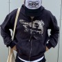 Anime Print Gothic Hoodies Women Zip Up Long Sleeve Pocket Streetwear Jacket Coats Men Korean Fashion Punk Hooded Sweatshirt