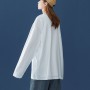 Solid Basic Long Sleeve Womens Tshirt Casual loose Black White oversized shirts Fashion BF style T Shirt Ladies Korean Tee Shirt