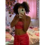 Juicy Apple Velvet 2 Pieces Sexy Fashion Tube Crop Top Casual Drawstring Shorts Set Loose Women Summer Clothes Tracksuit