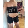 Juicy Apple Velvet 2 Pieces Sexy Fashion Tube Crop Top Casual Drawstring Shorts Set Loose Women Summer Clothes Tracksuit