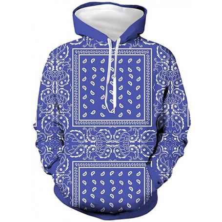Blue Bandana Hoodies for Men Hip Hop 3D Print Clothing Jogger Pants Beach Shorts T-Shirts Jackets Sweatshirt Sweatpants Women