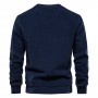 Solid Color Lambswool Men's Pullover Round Neck Basic Male Autumn Winter Warm Casual Teddy Bear Sweatshirts for Men