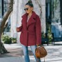 Women Sherpa Jacket Open Stitch Long Jacket Autumn Winter Warm Solid Color Coat Lady's Fashion Clothes