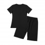 7 Colors Women 2pcs Short Set Solid Short Sleeve Slim T-Shirt Tops High Waist Elastic Band Shorts Set For Lady Yoga Workout Suit