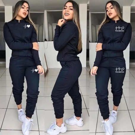 2 Piece Set Spring Autumn Women Tracksuit Zipper Sweatshirt+Pants Sportwear Casual Women's Sports Suit Hoodies Set Female