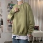 Men's Solid Color Sweatshirts  Autumn  O-Neck Oversized Pullover Casual Plus Velvet Long Sleeve Basic Top Streetwear