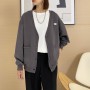 Front Pockets Casual Loose Cardigan Women