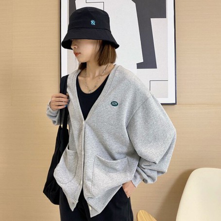 Front Pockets Casual Loose Cardigan Women