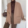 Fashion Women Oversized Zip Up Jacket Coat Autumn Winter Large Size Loose Open Stitch Sweatshirt Female Soft Basic Cardigan