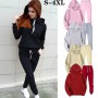 Womens Tracksuit Casual Solid Color Two Piece Suit Female Hoodies and Pants Set Outfits Fashion Sport Sweatshirts Set Female