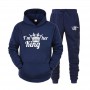 Couple Tracksuit King Queen Print Casual Hoodies Set Sweatshirt Sportswear Hooded Pullover Suits Lover Hoodie and Pants 2 Pieces