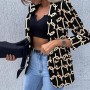 Women's Blazer Long Sleeve Flap Pockets Suit Jacket Office Work Lapel Open Front Cardigan Blazer Outerwear Premium Tops Clothing