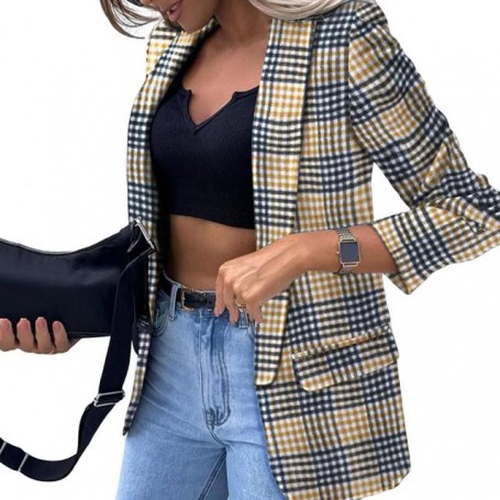 Women's Blazer Long Sleeve Flap Pockets Suit Jacket Office Work Lapel Open Front Cardigan Blazer Outerwear Premium Tops Clothing