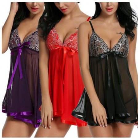 New Women Lace Sexy-Lingerie Nightwear Underwear G-string Babydoll Sleepwear Sleep Dress Women's Sleep Louge Sleep Tops