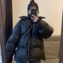 Winter Warm Black Thick Coat with Hooded Women Loose Casual Lady Parka High Street Puffer Jacket Korean Fashion Outwear New