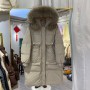 Women White Duck Down Coat Winter Large Natural Fur Collar Hooded Down Long Jacket Windbreak Sleeve Warm Outwear