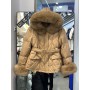 Winter Jacket 90% White Duck Down Coat Women Female Real Fox Fur Hooded Puffer Jacket With Natural Fox Cuffs Parkas