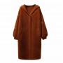 New Autumn And Winter Coat Long Paragraph Water Velvet Solid Color Embroidery Long Sleeve Thick Warm