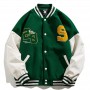 American letters embroidered jackets coat women's street hip-hop trend baseball uniform lovers plus size casual loose jacket
