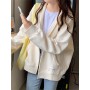 Korean Style Zip-up Jacket Coat Women Oversized Hooded Pocket Female Outerwear Casual Hoodies Coats for Women  Spring Autumn